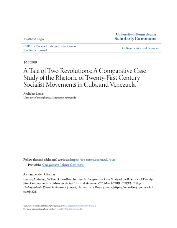 (PDF) A Tale of Two Revolutions: A Comparative Case Study of the ...