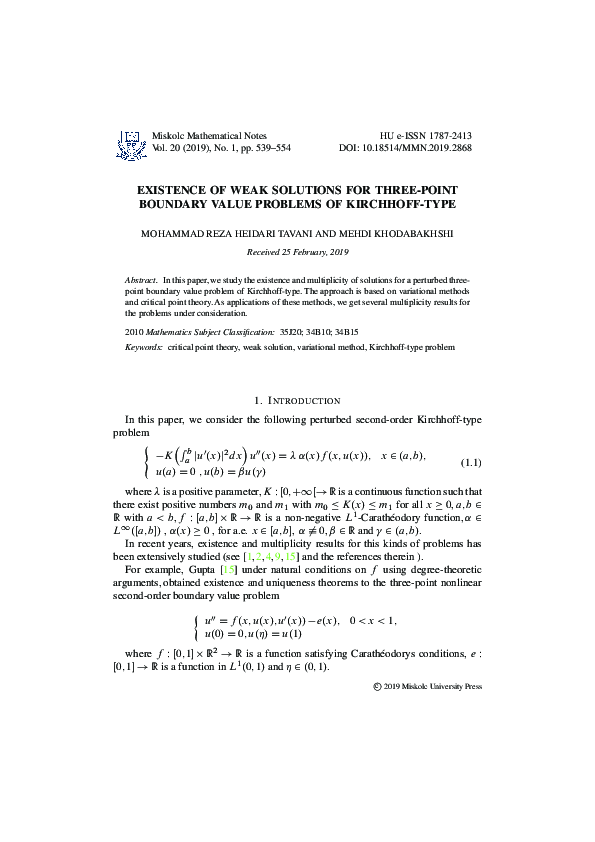 (PDF) Infinitely many weak solutions for a fourth-order equation with ...