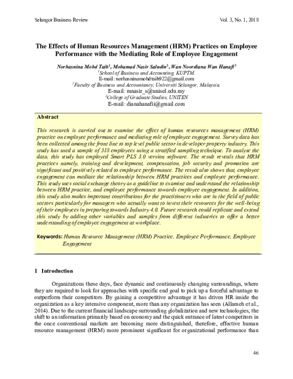 (PDF) The Effects of Human Resources Management HRM Practices on ...