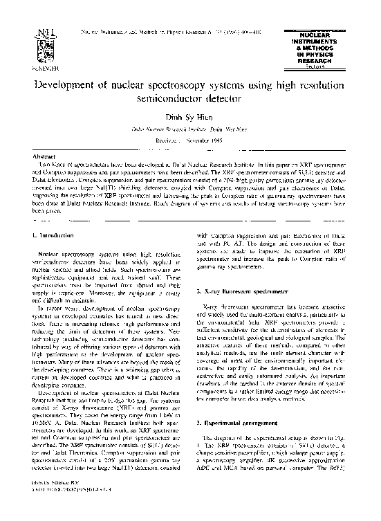 (PDF) Development of nuclear spectroscopy systems using high resolution ...