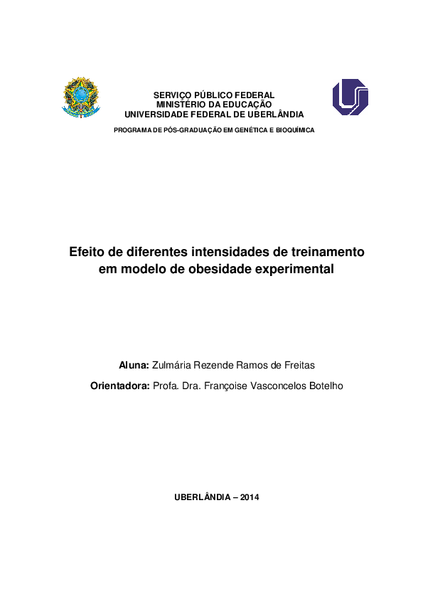  PDF Efeito De Diferentes Intensidades De Treinamento Em Modelo 