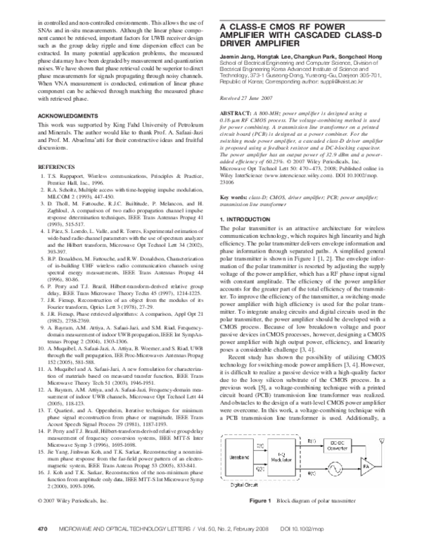 (PDF) A class-E CMOS RF power amplifier with cascaded class-D driver ...