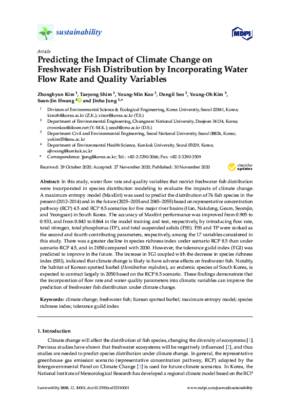 (PDF) Predicting the Impact of Climate Change on Freshwater Fish ...