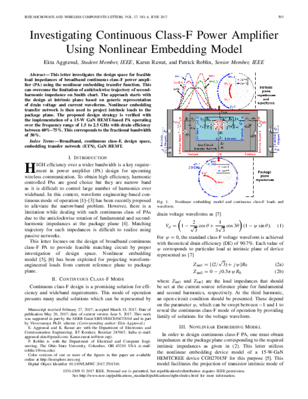 (PDF) Investigating Continuous ClassF Power Amplifier Using