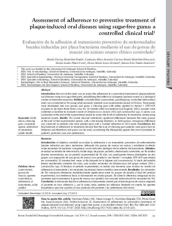  PDF Evaluaci n De La Adhesi n Al Tratamiento Preventivo De 