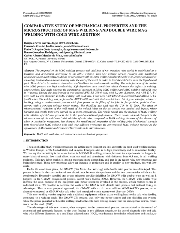 (PDF) Comparative Study of Mechanical Properties and the Microstructure ...