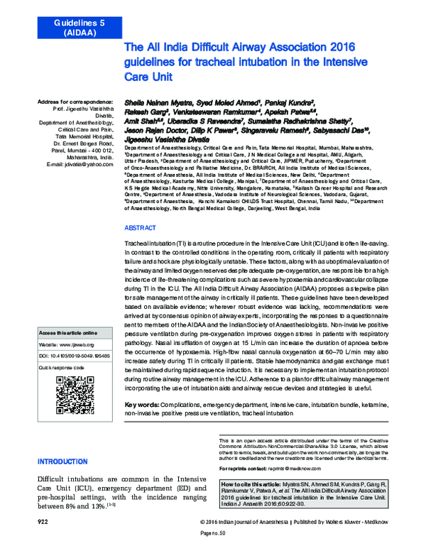 (PDF) DAS 2015 guidelines for management of CICO | A. Woollard ...