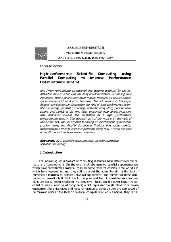 (PDF) High-performance Scientific Computing using Parallel Computing to ...