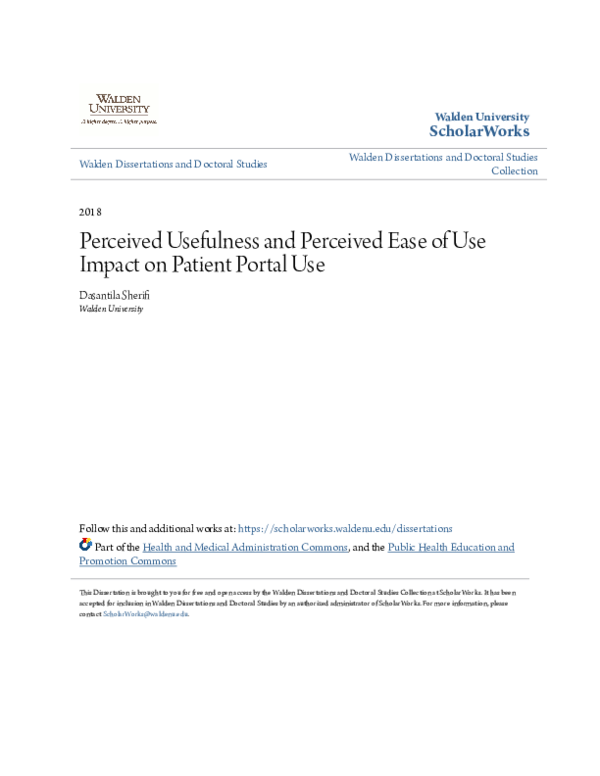 (PDF) Perceived Usefulness and Perceived Ease of Use Impact on Patient ...