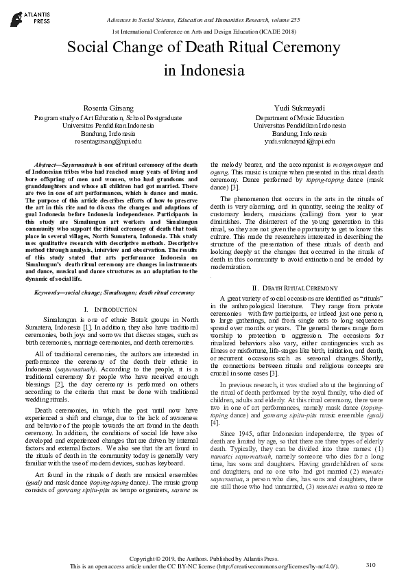 (PDF) Social Change of Death Ritual Ceremony in Indonesia
