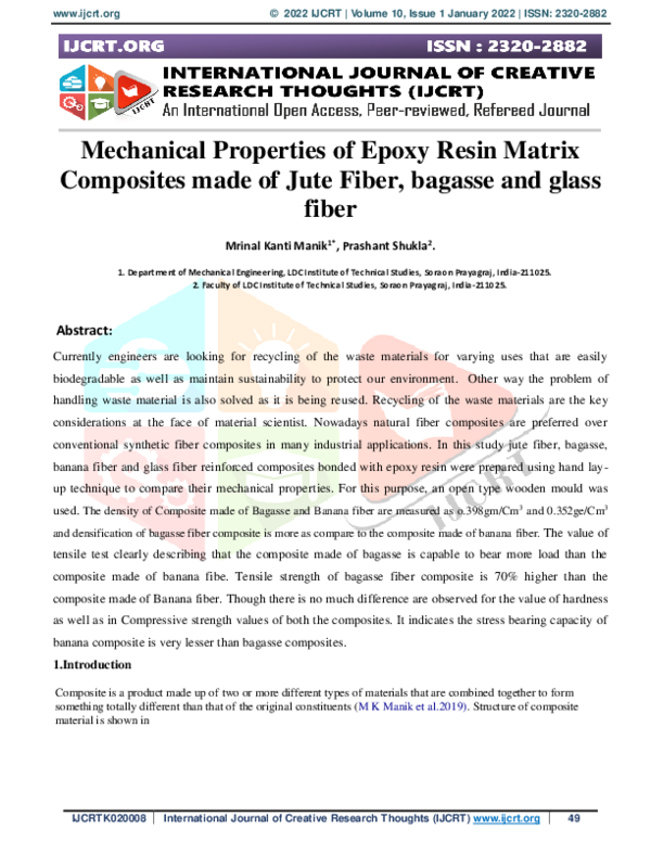 (PDF) Mechanical Properties of Epoxy Resin Matrix Composites made of ...