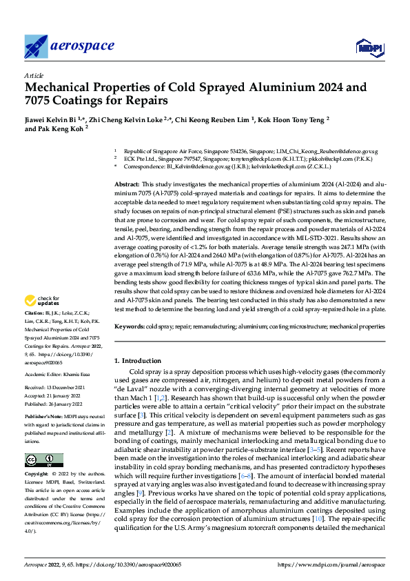 (PDF) Mechanical Properties of Cold Sprayed Aluminium 2024 and 7075 ...