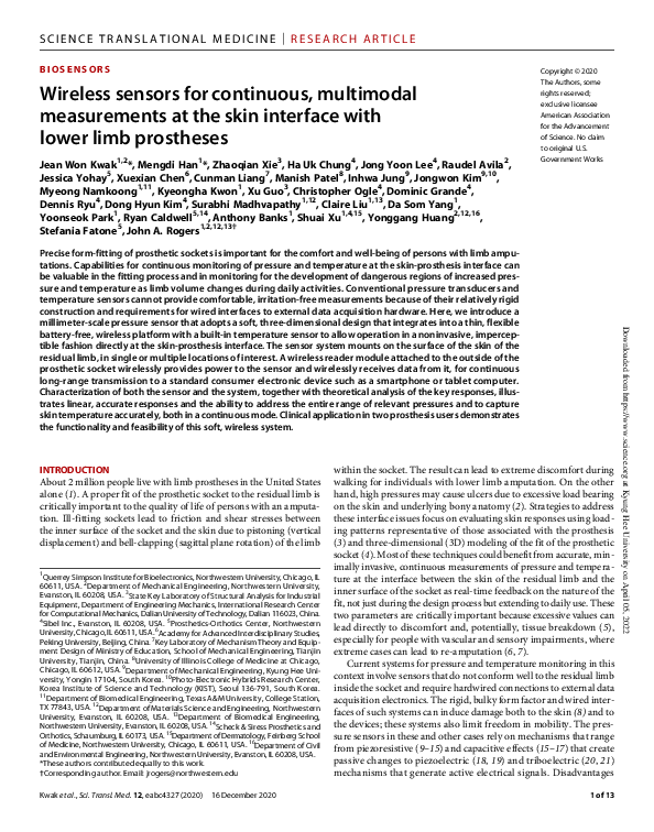 PDF) Wireless sensors for continuous, multimodal