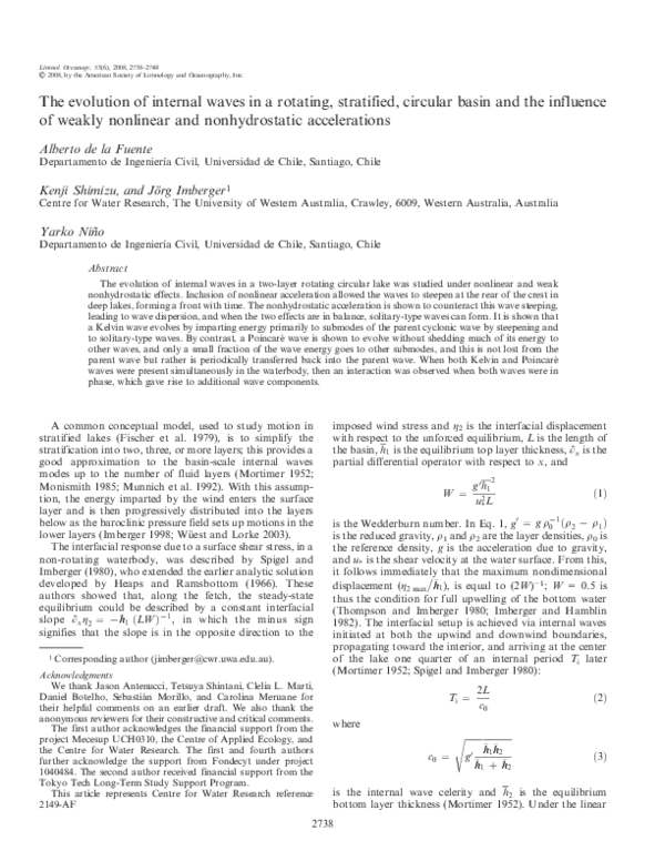 (PDF) The evolution of internal waves in a rotating, stratified ...