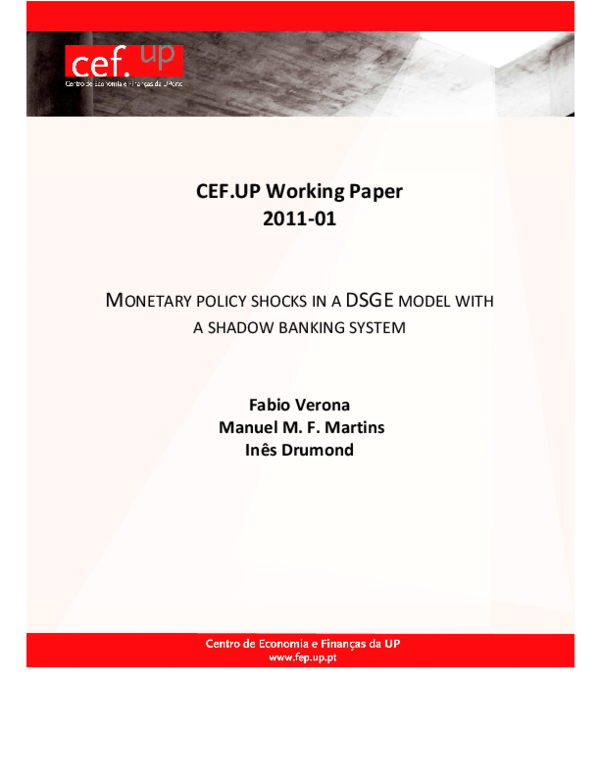 (PDF) Monetary policy shocks in a DSGE model with a shadow banking system