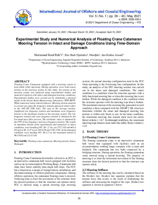 (PDF) Experimental Study and Numerical Analysis of Floating Crane ...