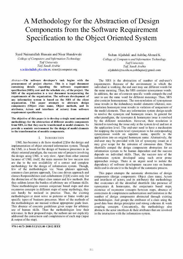(PDF) A methodology for the abstraction of design components from the ...