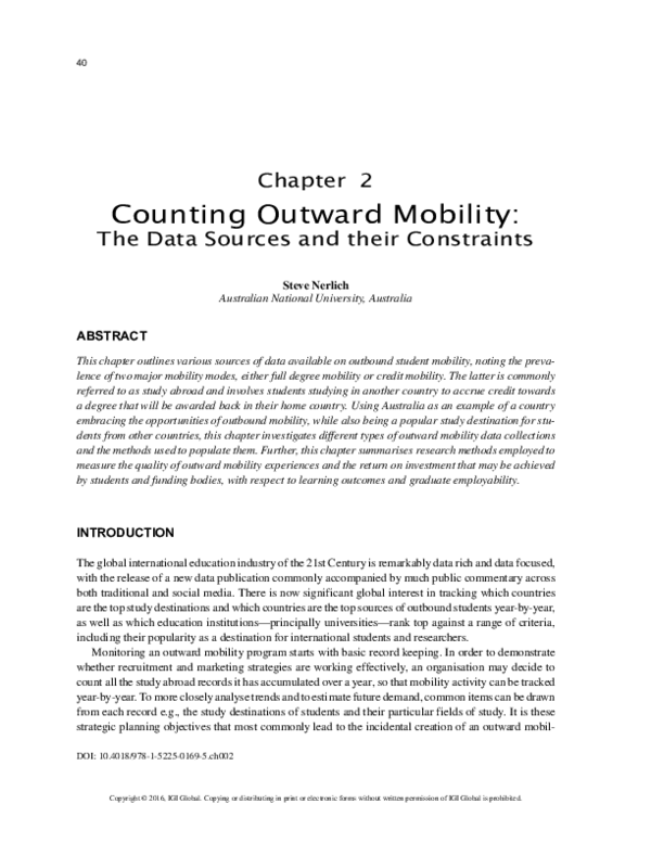 (PDF) Counting Outward Mobility: The Data Sources and their Constraints