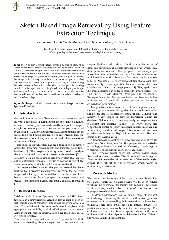 (PDF) Sketch Based Image Retrieval by Using Feature Extraction Technique