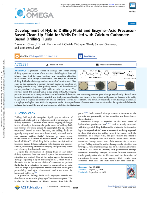 (PDF) Development of Hybrid Drilling Fluid and EnzymeAcid Precursor
