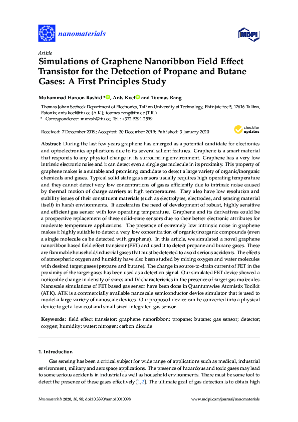 (PDF) Simulations of Graphene Nanoribbon Field Effect Transistor for ...