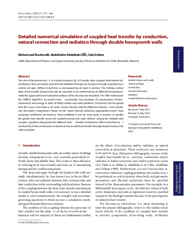 (PDF) Detailed numerical simulation of coupled heat transfer by ...