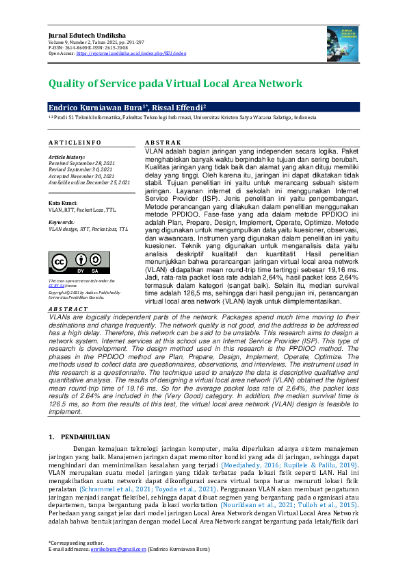 (PDF) Quality of Service pada Virtual Local Area Network