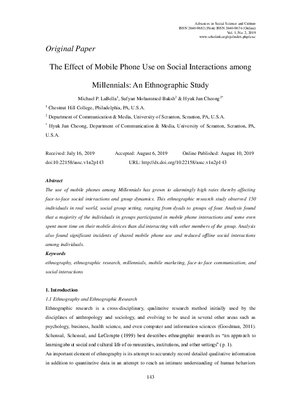 (PDF) The Effect of Mobile Phone Use on Social Interactions among ...