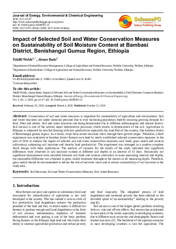 (PDF) Impact of Selected Soil and Water Conservation Measures on ...