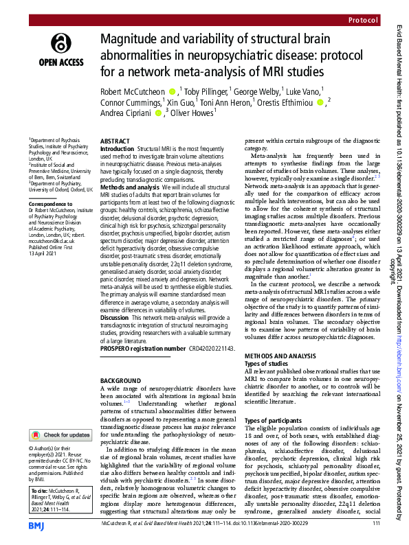 (PDF) Magnitude and variability of structural brain abnormalities in ...