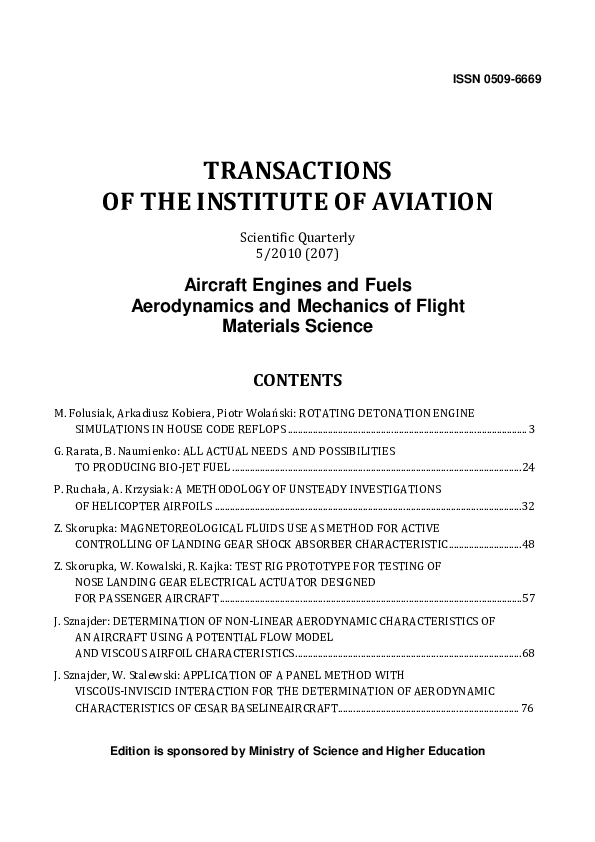 (PDF) OF THE INSTITUTE OF AVIATION Scientific Quarterly 5 / 2010 ( 207 ...
