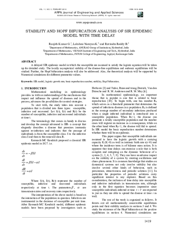 (PDF) Stability and Hopf Bifurcation Analysis of Sir Epidemic Model ...