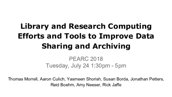 (PDF) Library And Research Computing Efforts And Tools To Improve Data ...