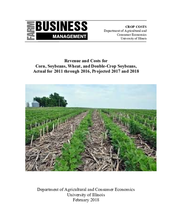 (PDF) Revenue and Costs for Corn, Soybeans, Wheat, and Double-Crop Soybeans