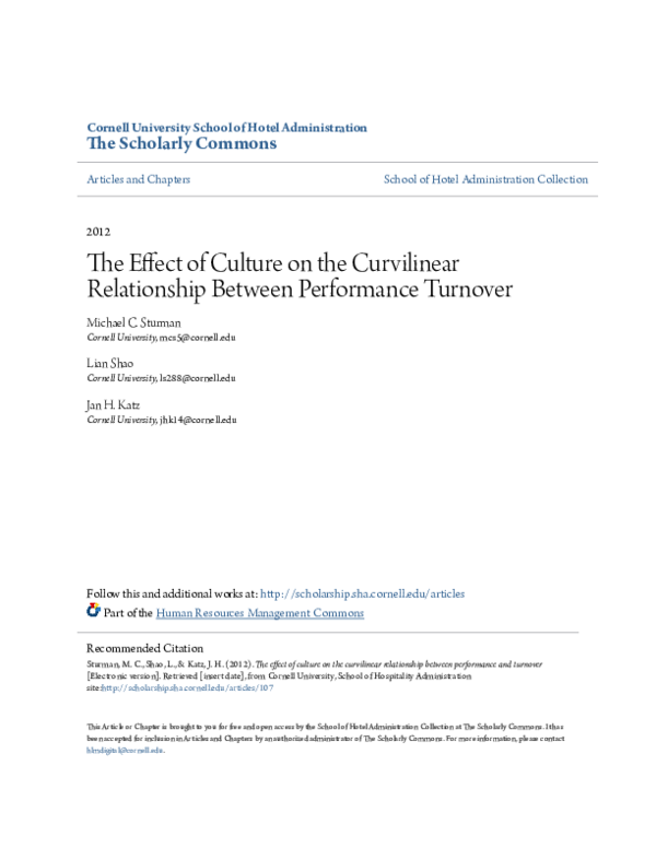 (PDF) The effect of culture on the curvilinear relationship between ...