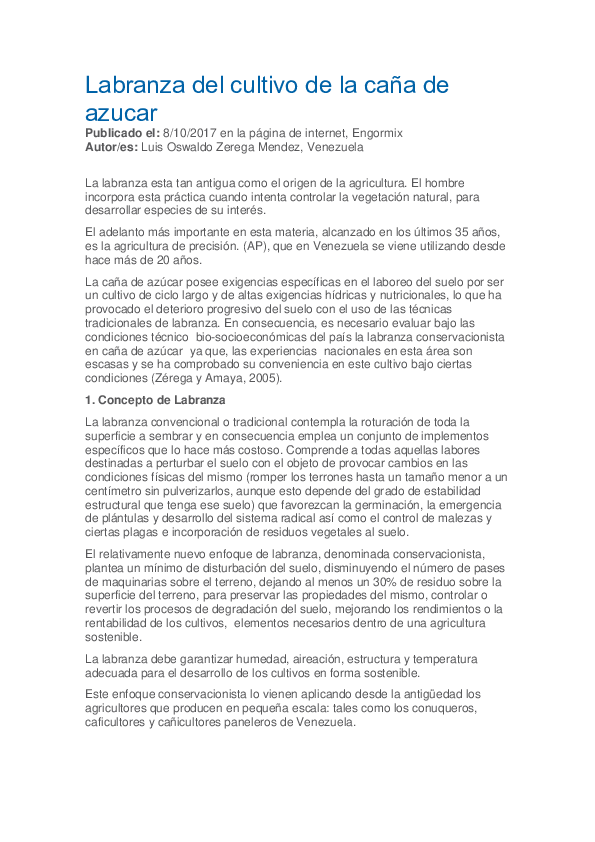 (PDF) Efectos de la labranza sobre el suelo y en el cultivo de la caña ...