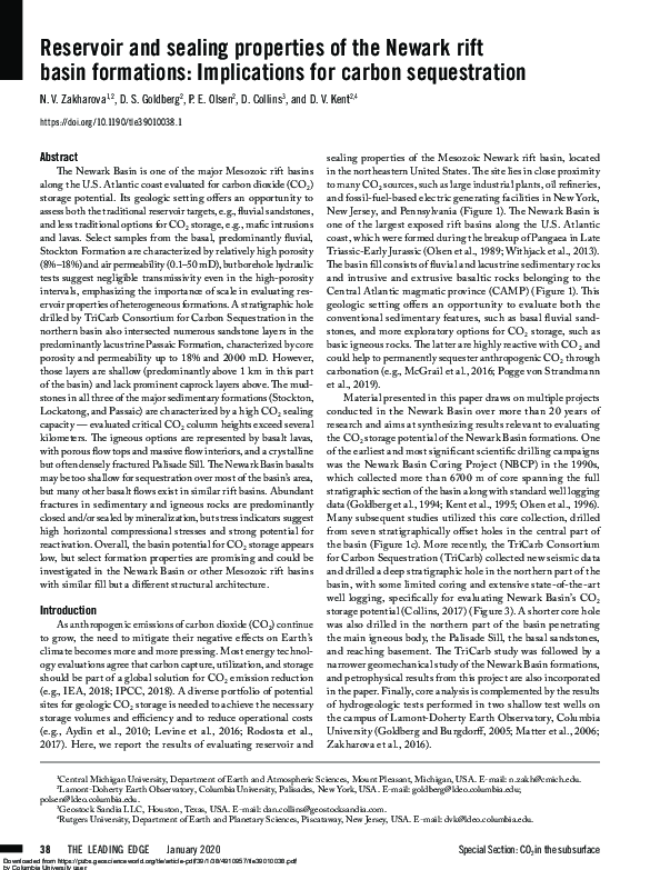 (PDF) Reservoir and sealing properties of the Newark rift basin ...
