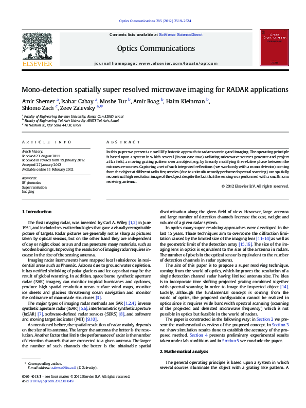 (PDF) 2D mono detection spatially super-resolved microwave imaging for ...