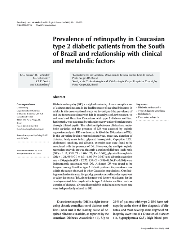(PDF) Prevalence of retinopathy in Caucasian type 2 diabetic patients ...