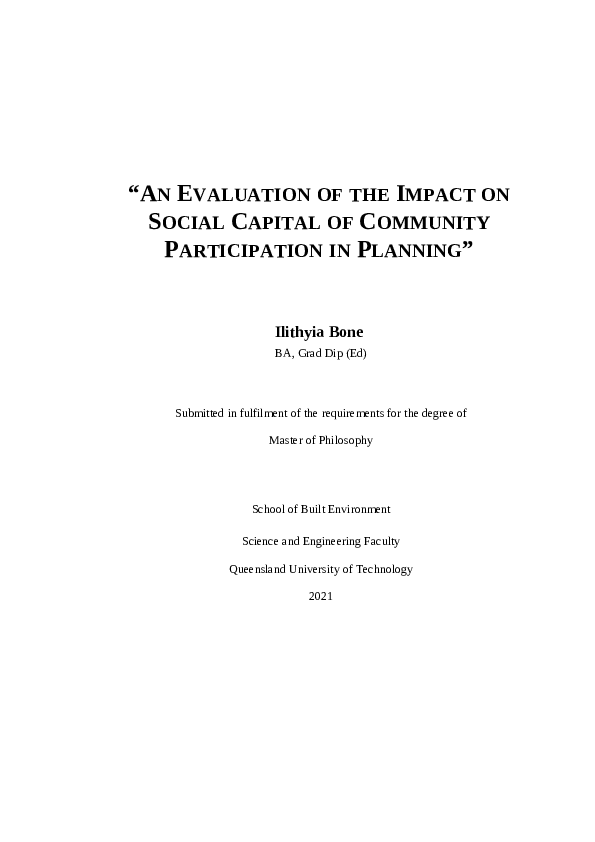 (PDF) An evaluation of the impact on social capital of community ...