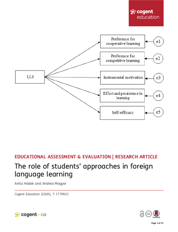 (PDF) The role of students’ approaches in foreign language learning