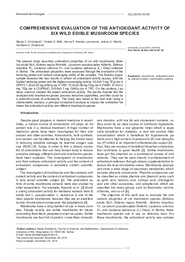 (PDF) Comprehensive evaluation of the antioxidant activity of six wild ...