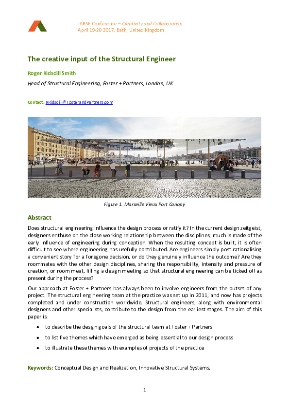 (PDF) The creative input of the Structural Engineer