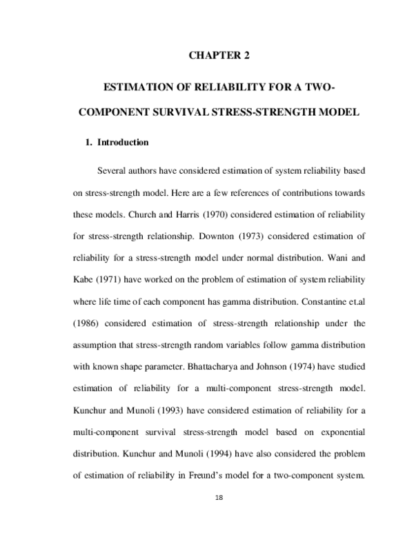(PDF) Estimation of Reliability for a Two Component Survival Stress ...