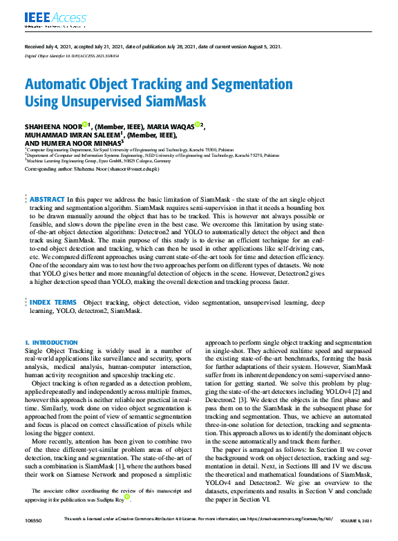 (PDF) Automatic Object Tracking and Segmentation Using Unsupervised ...
