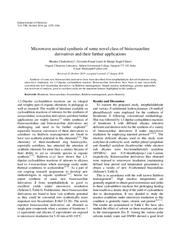 (PDF) Microwave assisted synthesis of some novel class of ...