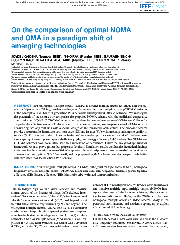 (PDF) On the comparison of optimal NOMA and OMA in a paradigm shift of ...