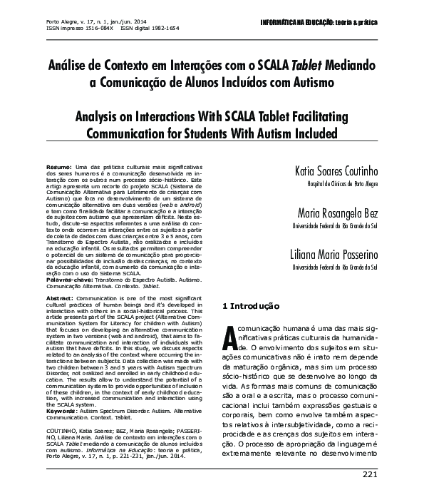 (PDF) Análise de contexto em interações com o SCALA Tablet mediando a ...