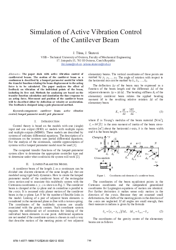 (PDF) Simulation of active vibration control of the cantilever beam