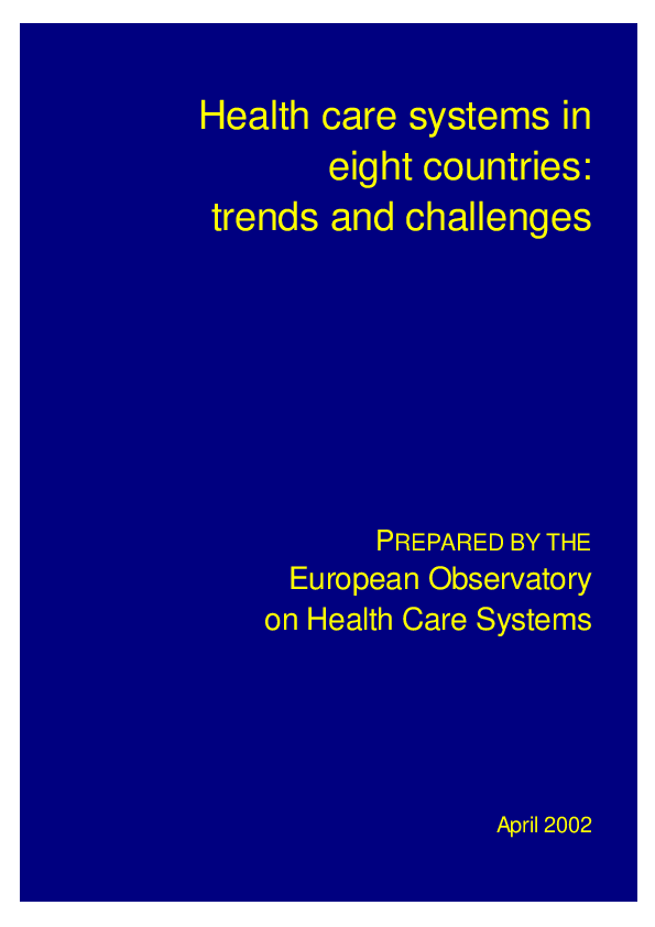 (PDF) Health care systems in eight countries: trends and challenges